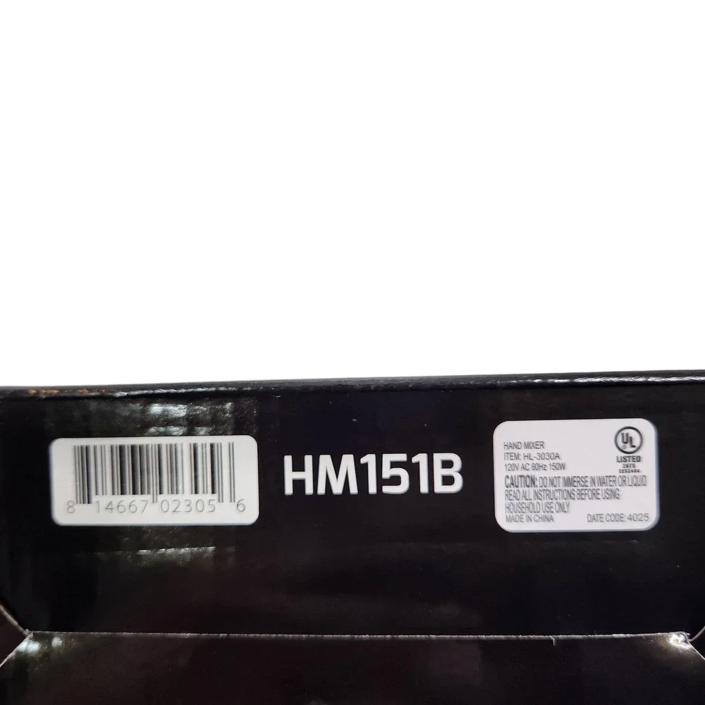 Ovente HM151B 5-Speed Hand Mixer Black 150W Electric Snap-On Storage Case Set